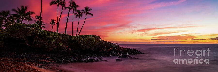Maui Hawaii Ulua Beach Wailea Sunrise Panorama Photo Photograph by Paul Velgos