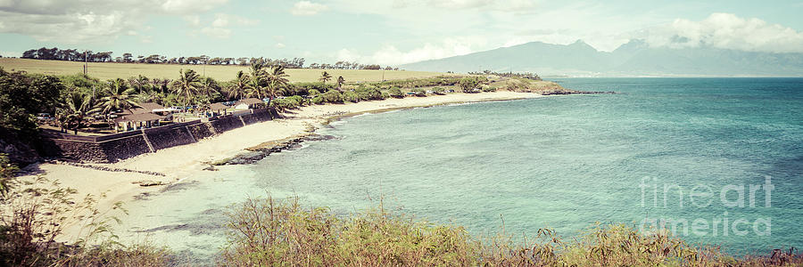 Maui Hookipa Beach Paia Hawaii Retro Panorama Photo Photograph by Paul Velgos