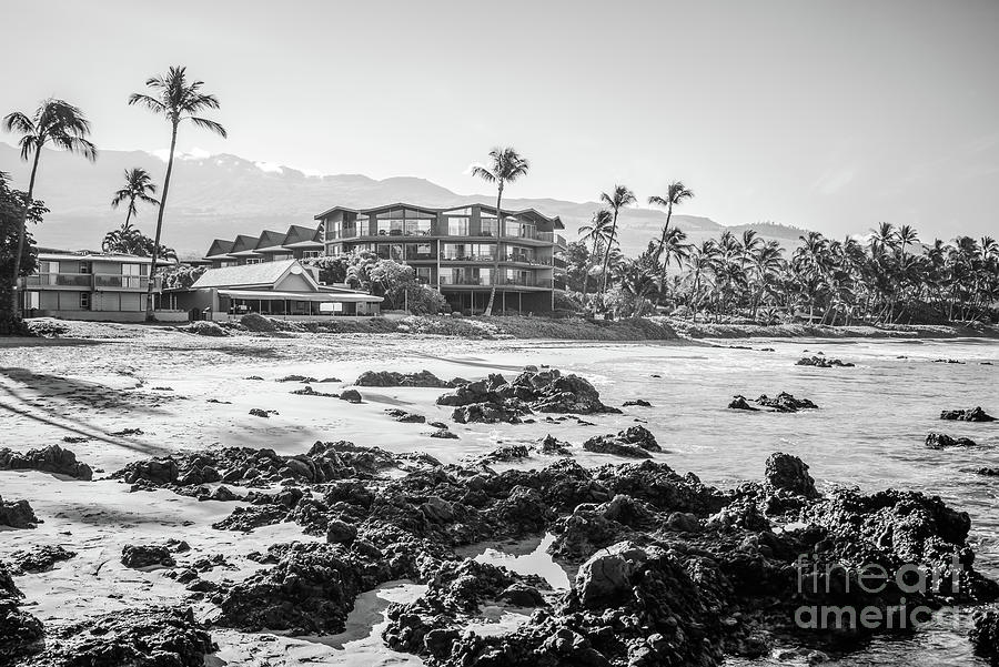 Maui Keawakapu Beach Black and White Photo Photograph by Paul Velgos