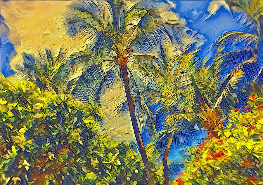 Maui Palms Mixed Media by Christina Ford