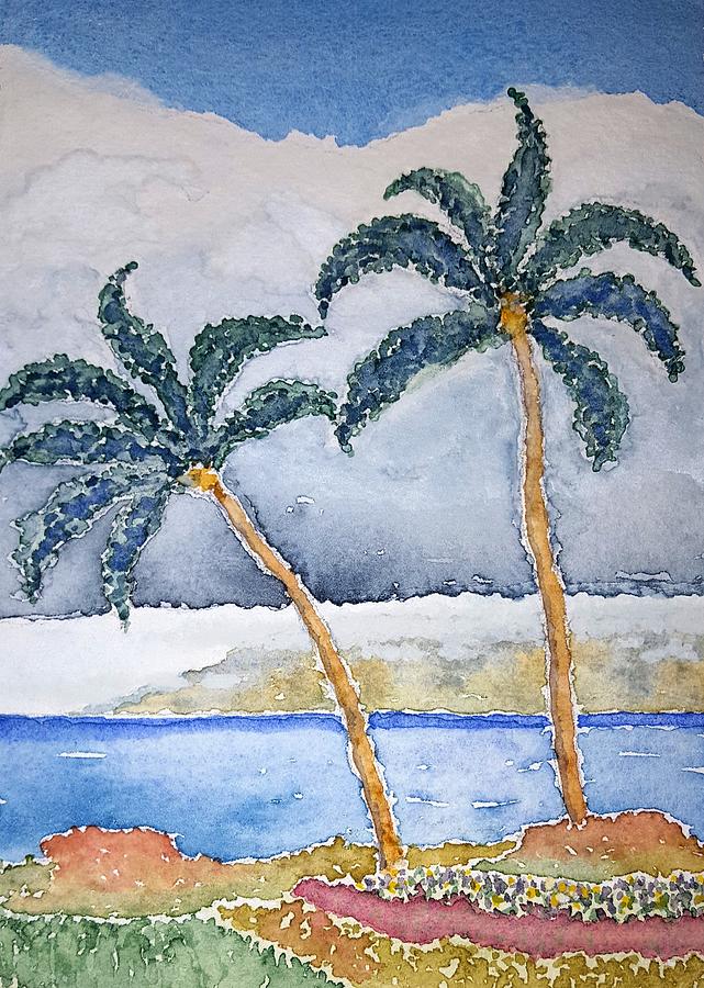 Maui Palms Painting by John Klobucher