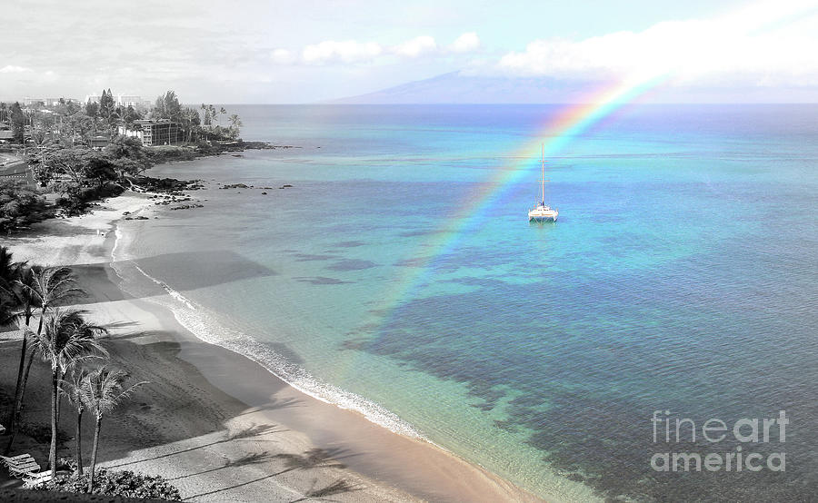 Maui Rainbow Seascape Photograph by Michele Hancock Photography