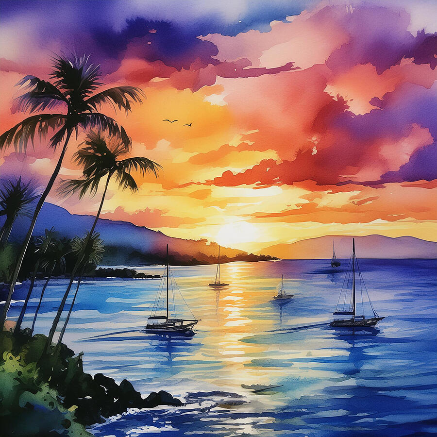 Maui Sunset Photograph by Chris Fulks