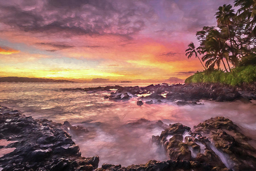 Maui sunset - Digital Art Photograph by Robert Miller