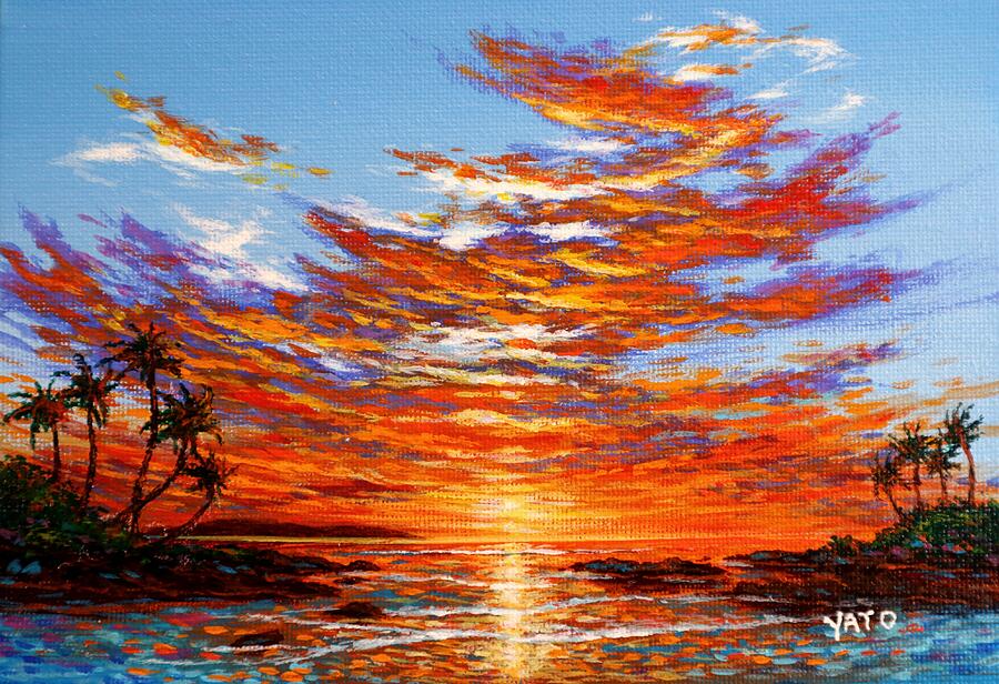 Maui Sunset Painting by John YATO