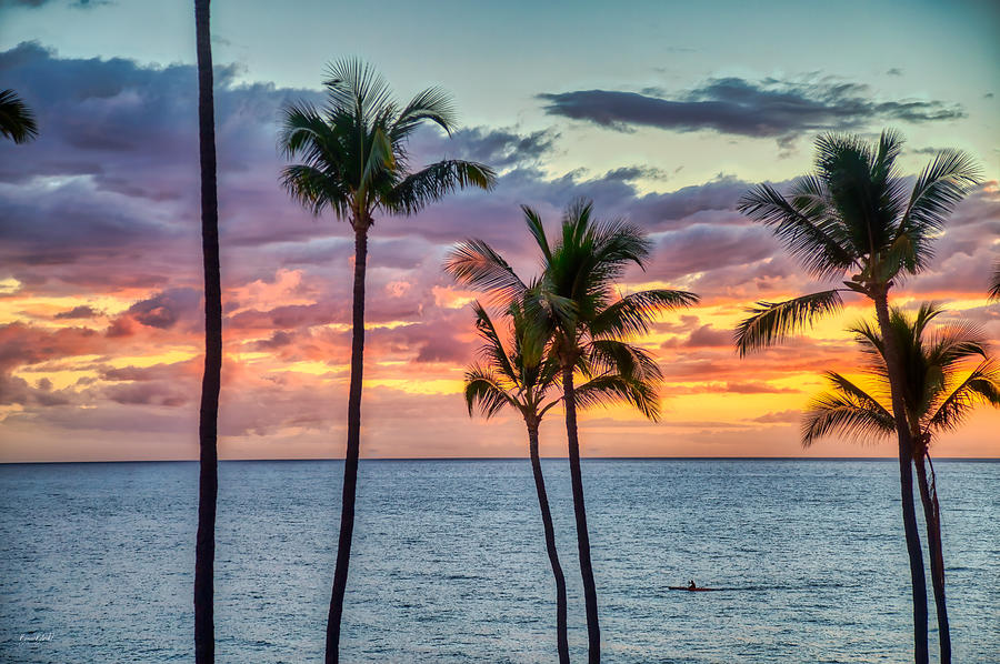 Maui sunset kyaker Photograph by Bruce Block
