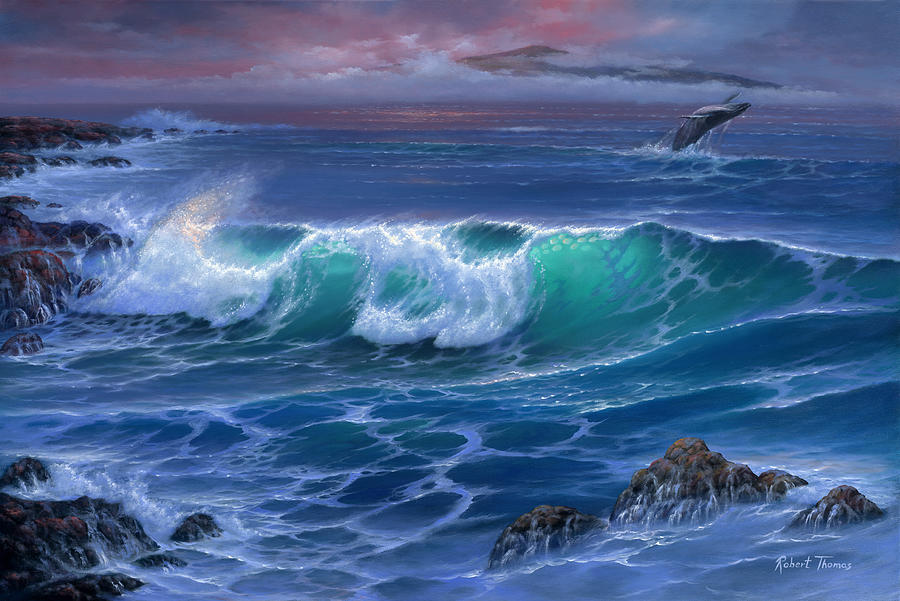 Maui Whale Painting by Robert Thomas - Fine Art America