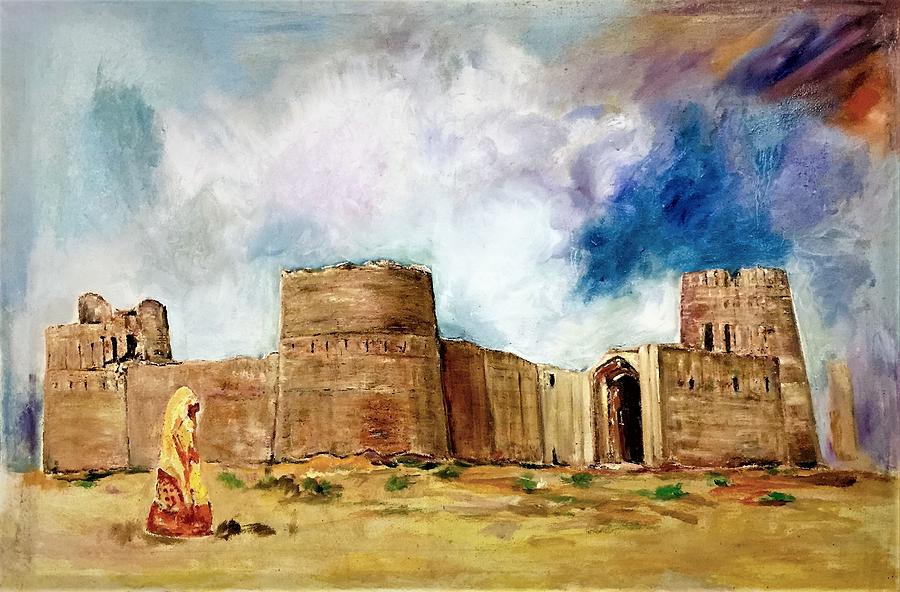 Mauj Garh Fort Painting by Khalid Saeed