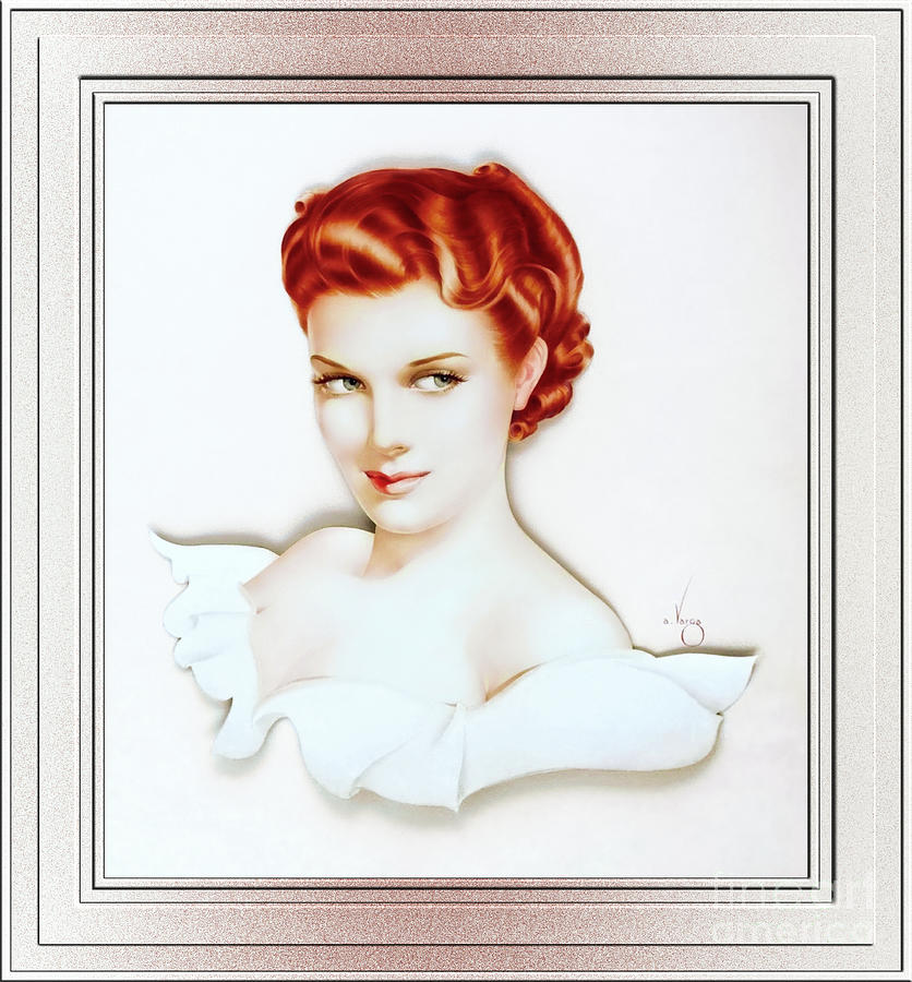 Maureen O Hara Poses For Alberto Vargas Vintage Pin Up Girl Art