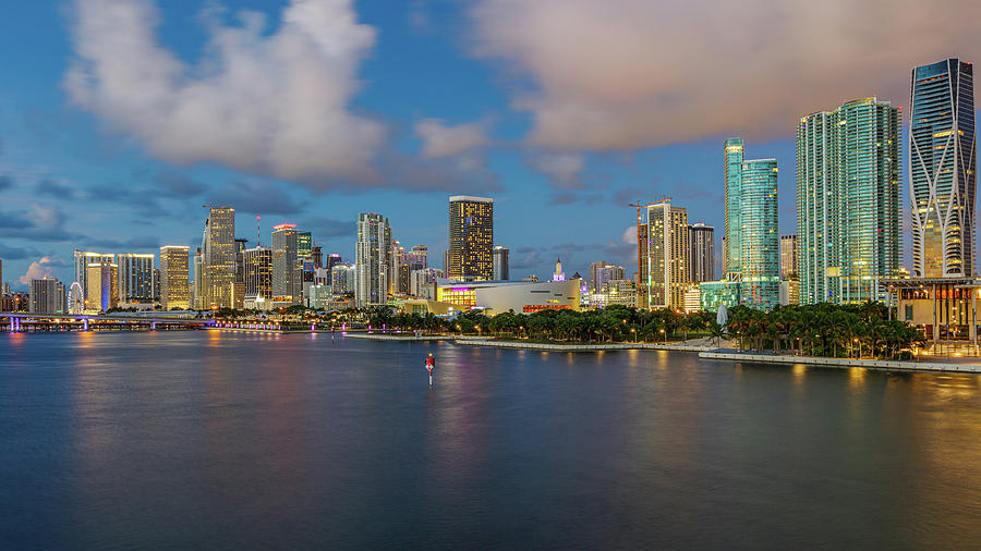 Maurice A. Ferre Park with the Miami Skyline Photograph by Claudia ...