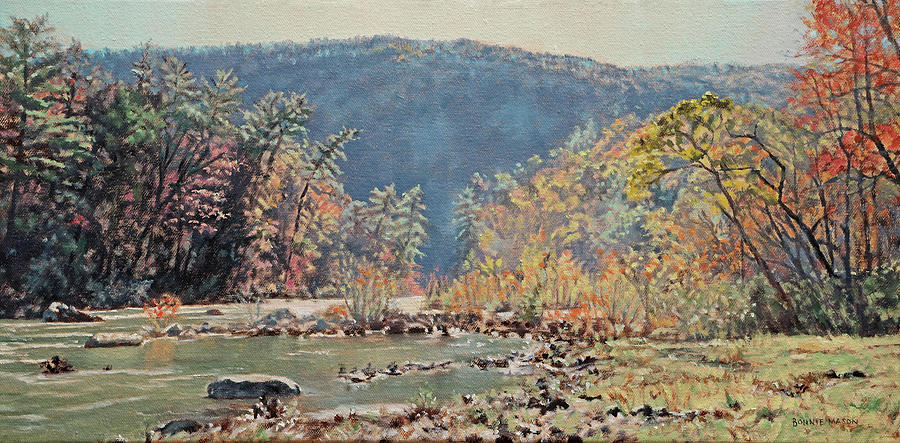 Maury River Morning - Near Goshen Pass Painting by Bonnie Mason