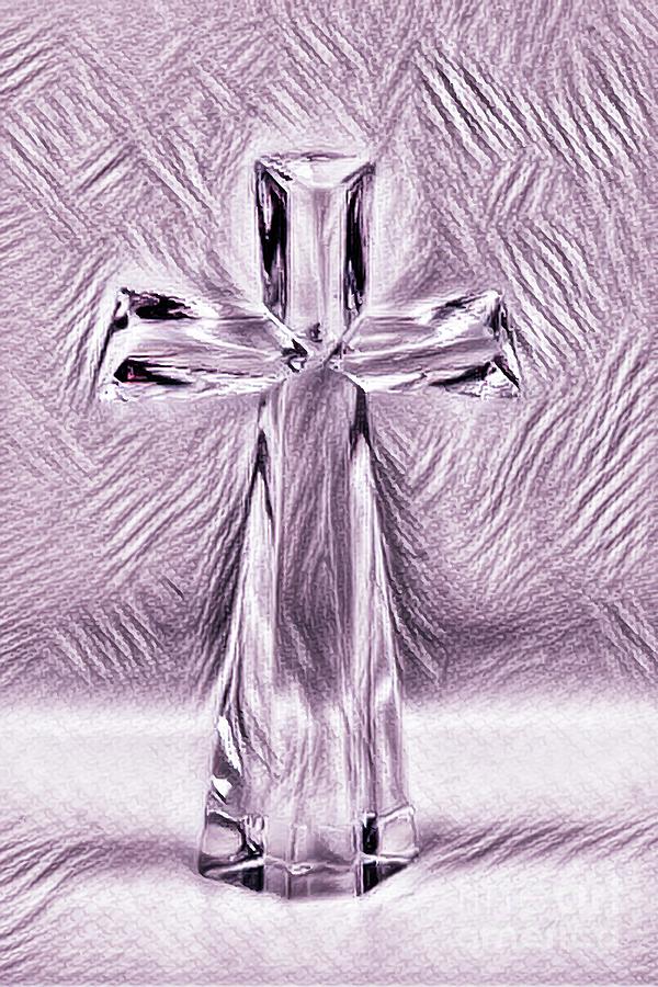 Mauve Glass Cross by Karen Silvestri Mauve Glass Cross by Karen Silvestri