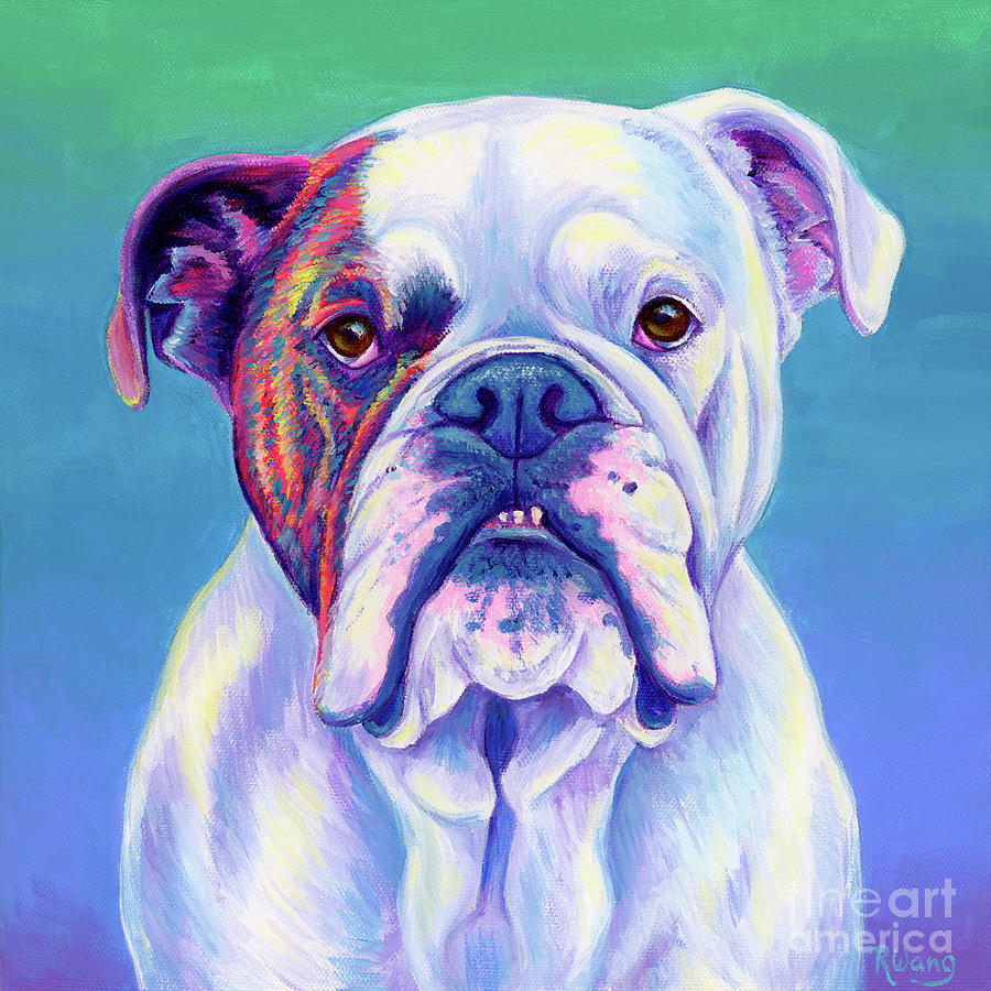 Max the Bulldog Painting by Rebecca Wang