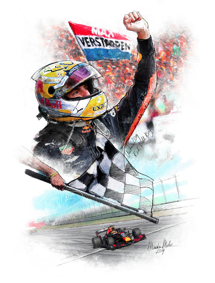 Max Verstappen Red Bull Racing Drawing By Martin Melis Pixels