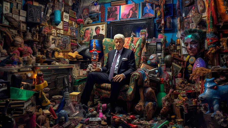 Fantasy Painting - Maximalist  United  States  President  bill  clinton  by Asar Studios by Celestial Images