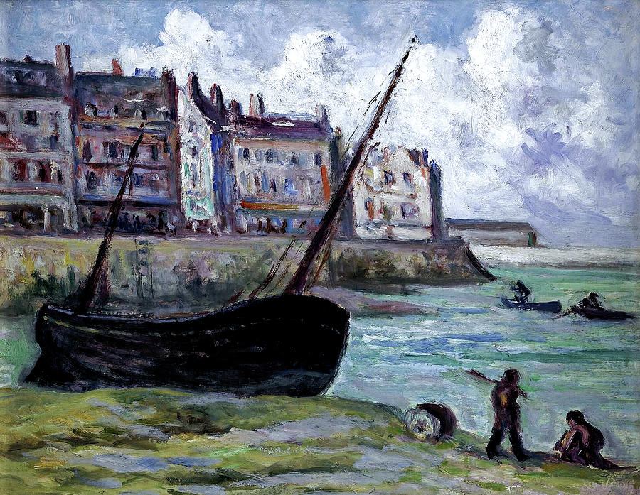 Maximilien Luce The Treport A Ground Fishing Boat Painting By Artistic Rifki Pixels