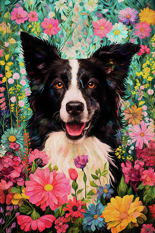 Maxine the Border Collie Digital Art by Peggy Collins