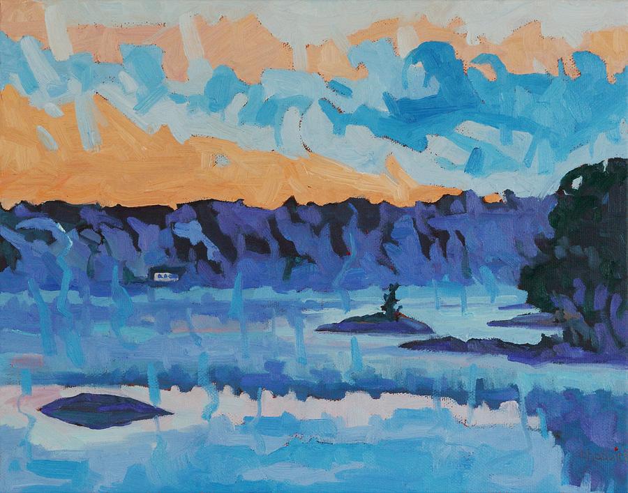 May Arctic Sea Smoke Sunrise Painting by Phil Chadwick