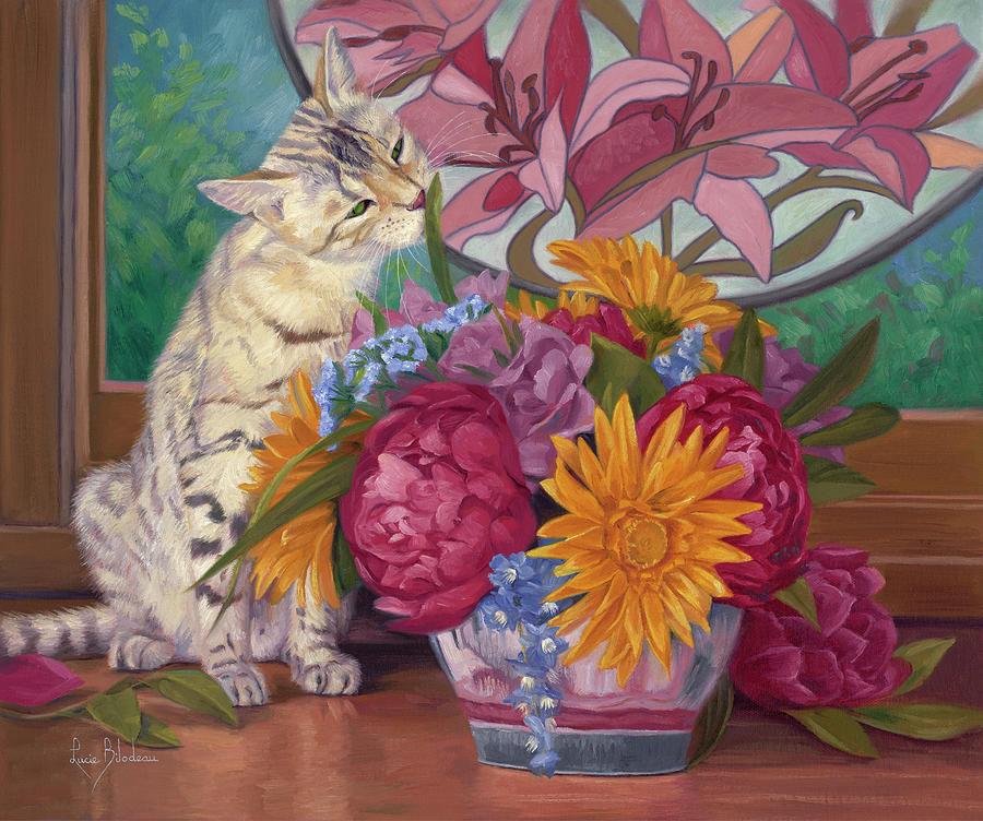 May Bouquet Painting by Lucie Bilodeau