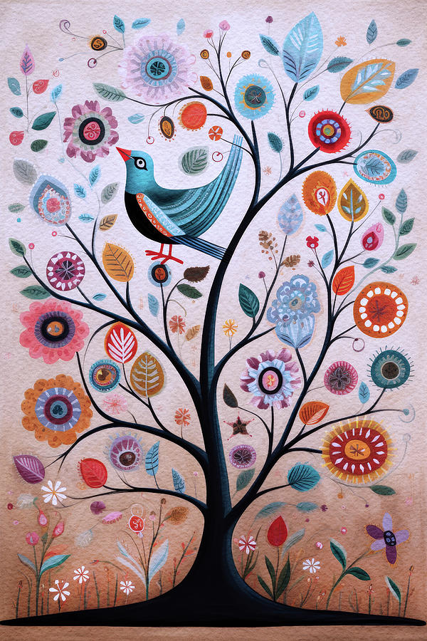 May the Bluebird of Happiness Fly Into Your Tree Digital Art by Peggy Collins