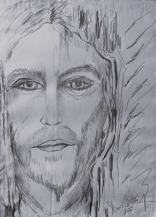 Jesus Drawing by Dawn Caravetta Fisher
