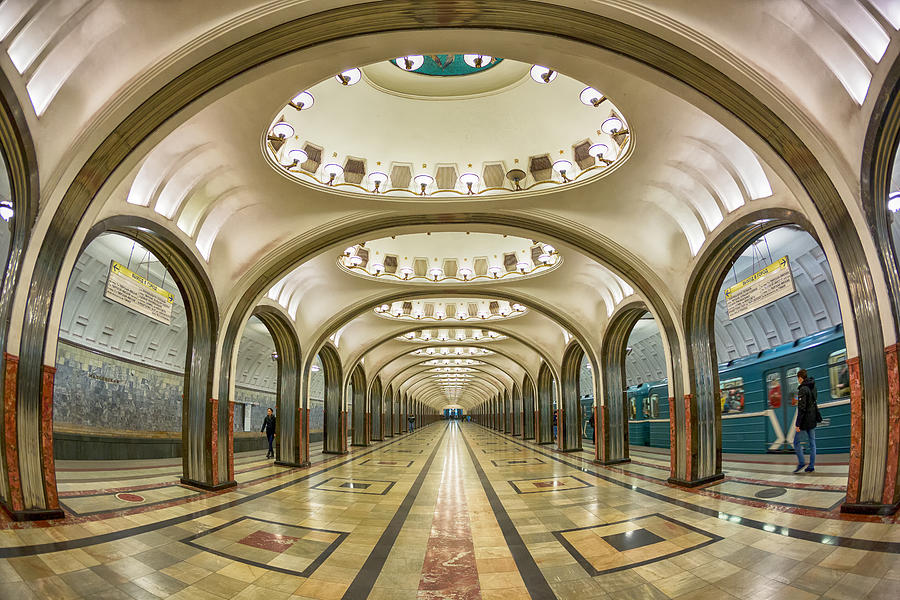 Mayakovskaya Moscow Metro Station , Russia Photograph by Monthon Wa