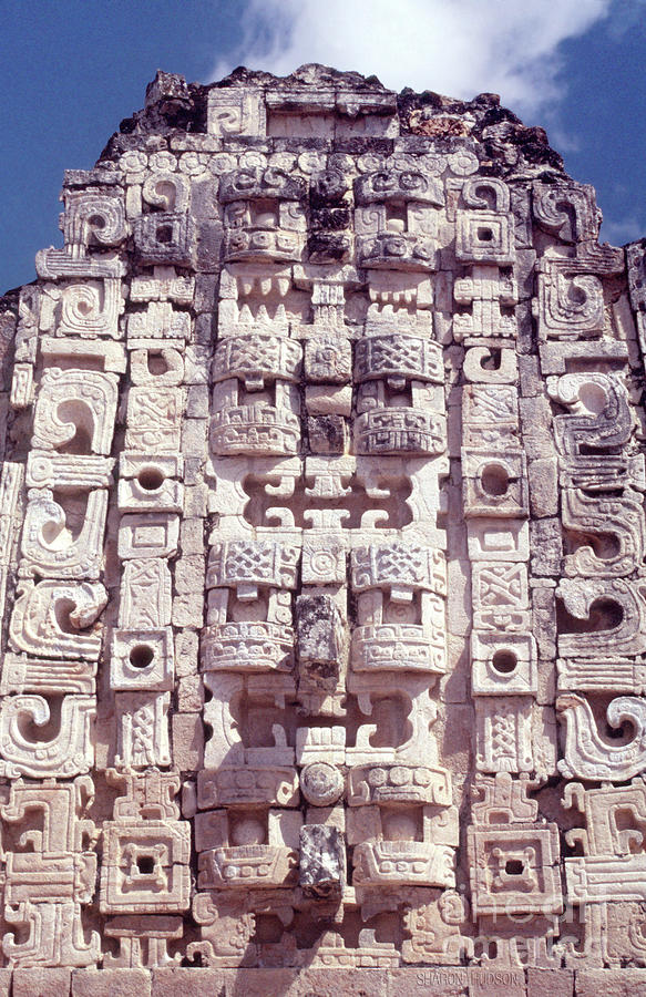 Mayan architecture prints - Uxmal Facade Photograph by Sharon Hudson