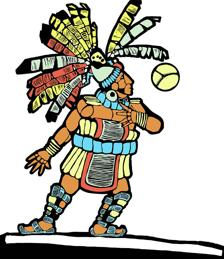 Mayan Ballplayer 1 Drawing by Jeffrey Thompson | Fine Art America