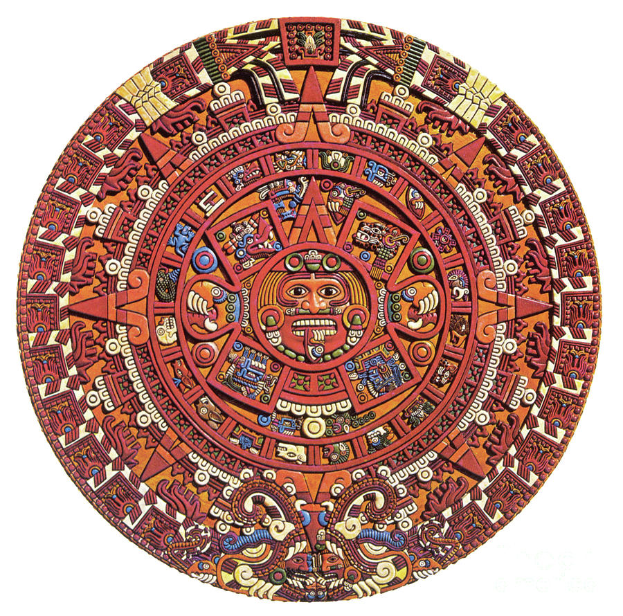 Aztec Calendar Painting by Dean Triolo