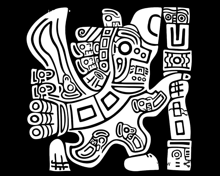 Mayan Inca Native American Bird Painting by Tony Rubino