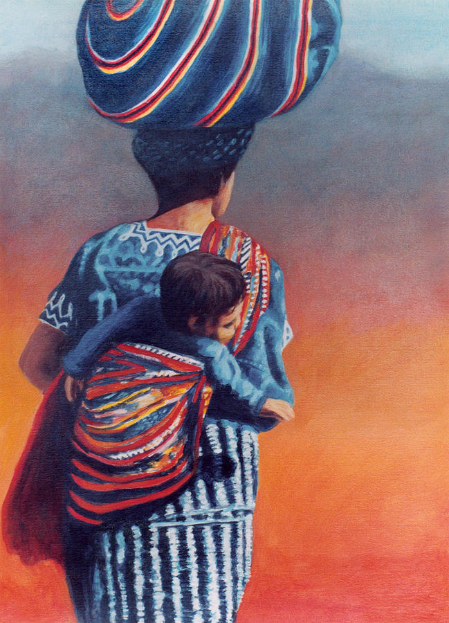 Mayan Painting - Mayan Mother and Child by Emiliano Campobello