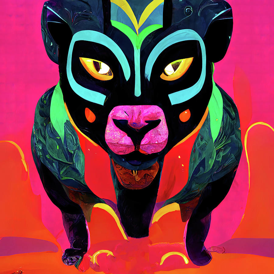 Mayan Panther, 02 Painting by AM FineArtPrints