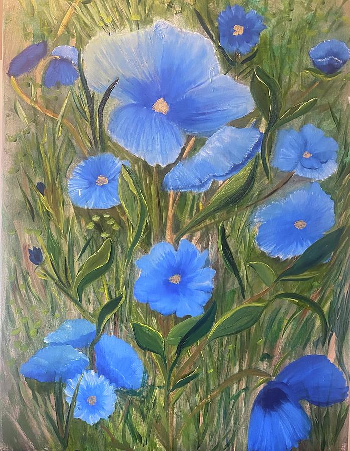 Blue Queen Painting by Monica Hebert