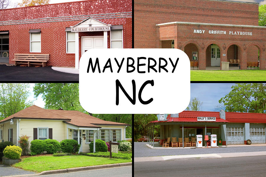 Mayberry North Carolina Collage Mixed Media by Bob Pardue