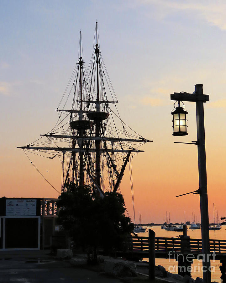 Mayflower II at dawn Photograph by Janice Drew