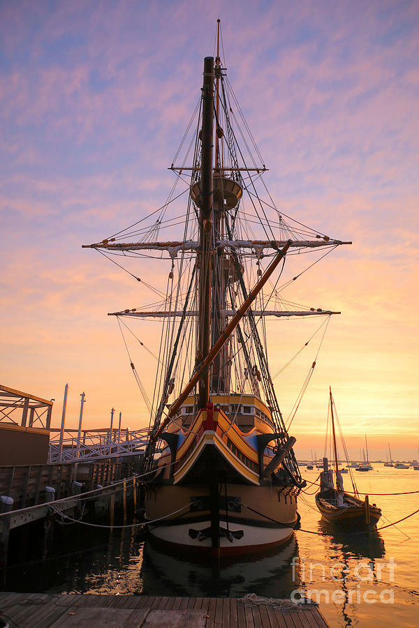 Mayflower II July sunrise  Photograph by Janice Drew