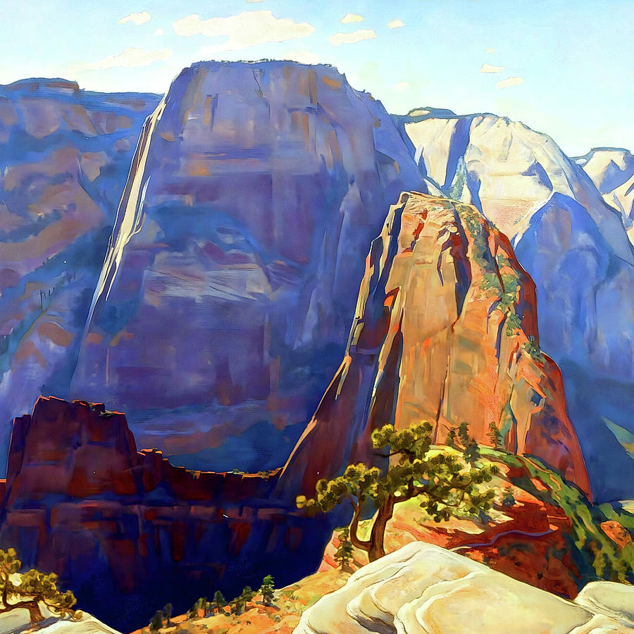 Zion National Park Painting - Maynard Dixon - High in the Morning by Jon Baran
