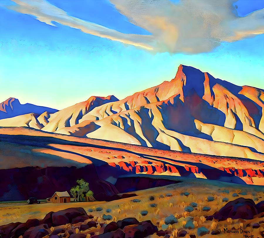 Desert Painting - Maynard Dixon - Home of the Desert Rat by Jon Baran