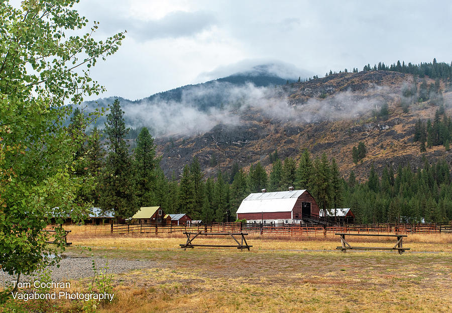 Mazama Horse Barn under Low Clouds Photograph by Tom Cochran