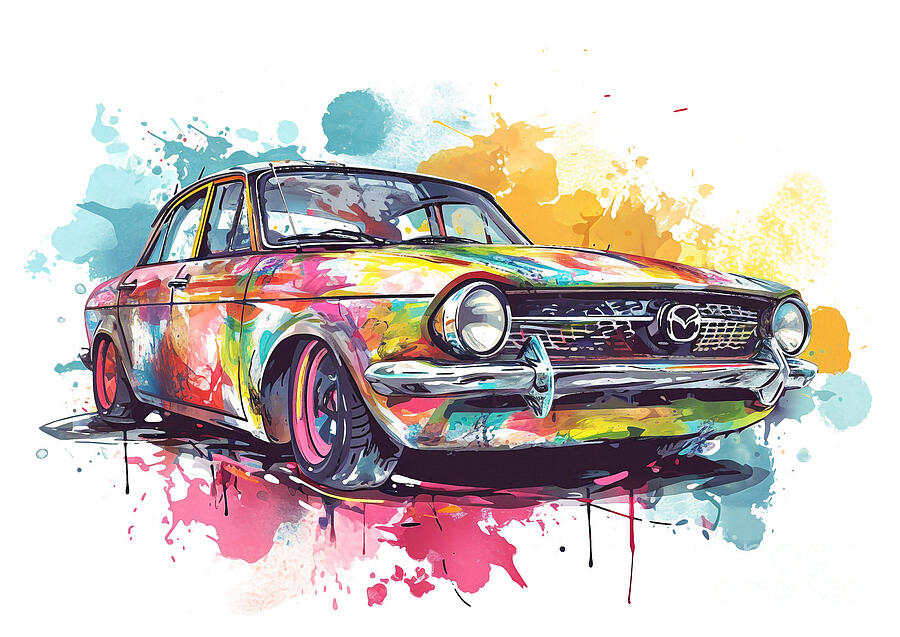 Abstract Painting - Mazda auto vibrant colorsol Me Lady auto vibrant colors by Clark Leffler