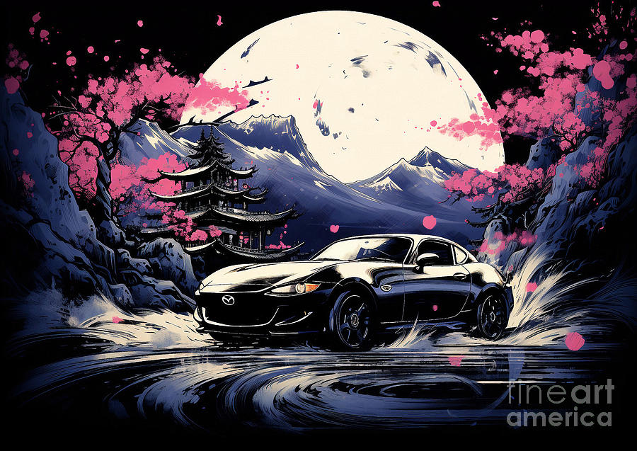 Mazda Miata MX-5 car Painting by Destiney Sullivan - Fine Art America