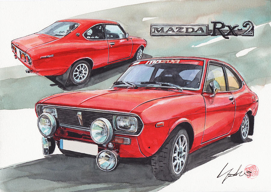 Mazda Painting - Mazda RX-2 by Yoshiharu Miyakawa