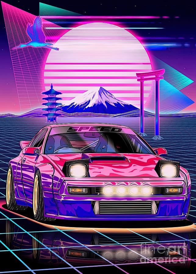 Mazda RX7 Turbo II FC3S Retrowave Painting by Evans Julie - Fine Art ...