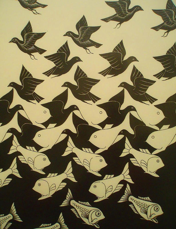 M.C. Escher - Sky and Water I Painting by Hamza Hamim - Fine Art America