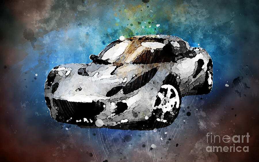 Abstract Painting - MC15531 2002 Lotus Elise watercolor by Lisa Von