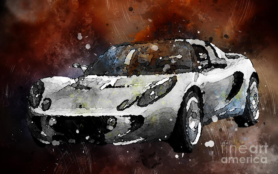 Abstract Painting - MC15819 2008 Lotus Elise SC watercolor by Lisa Von