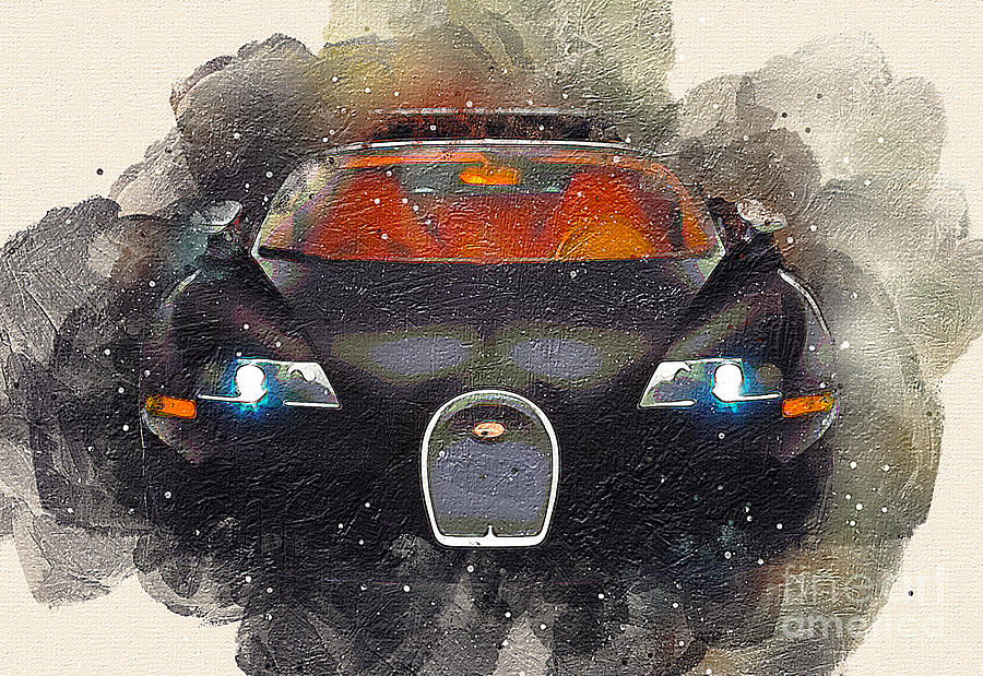 Bugatti Veyron Sports Car Minimalist Poster – Aesthetic Wall Decor