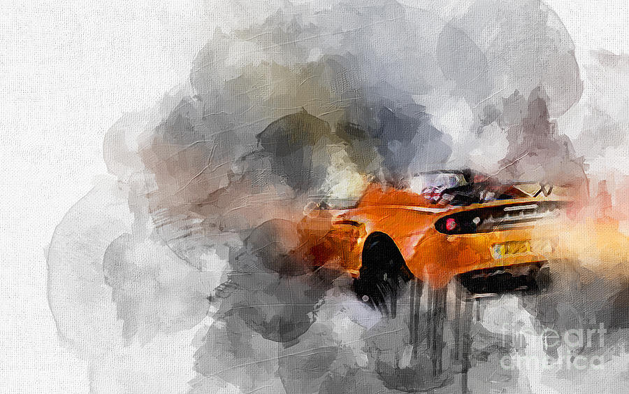 Abstract Painting - MC8178 2016 Lotus Elise Cup 250 car by Lisa Von