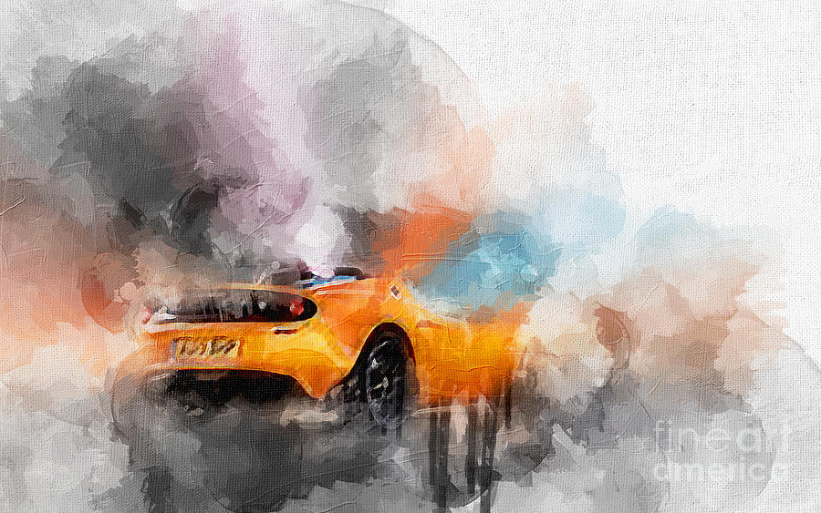 Abstract Painting - MC8179 2016 Lotus Elise Cup 250 car by Lisa Von