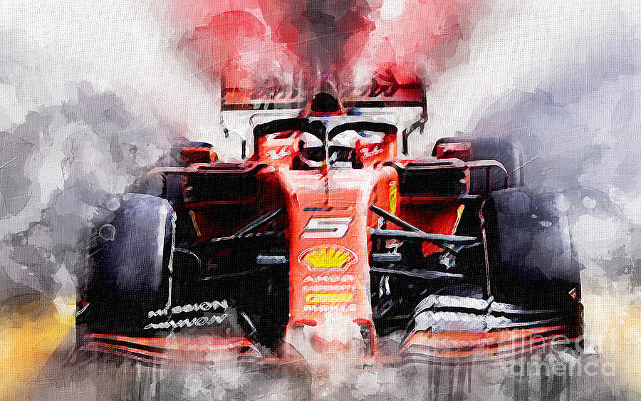 Mc8695 2019 Ferrari Sf90 Car Painting By Lisa Von - Fine Art America